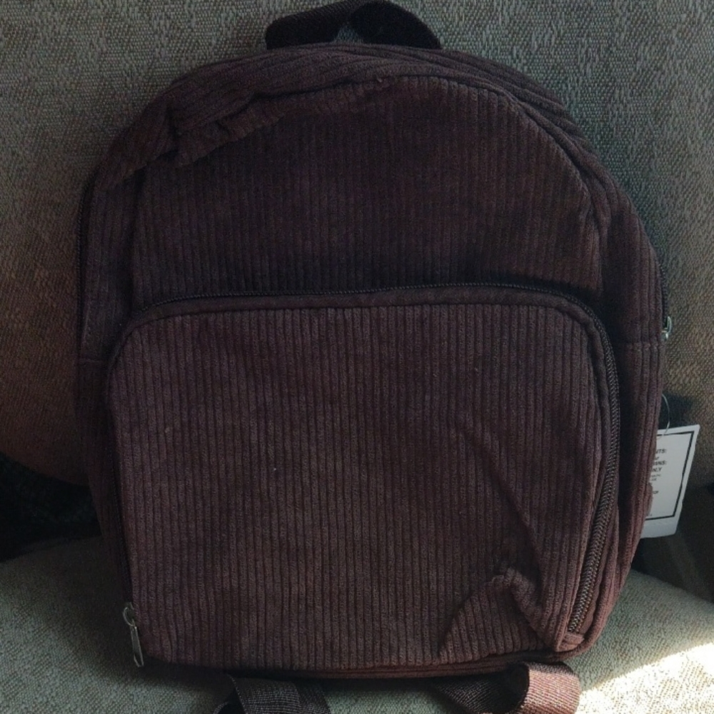 🌲Brown Corduroy Backpack